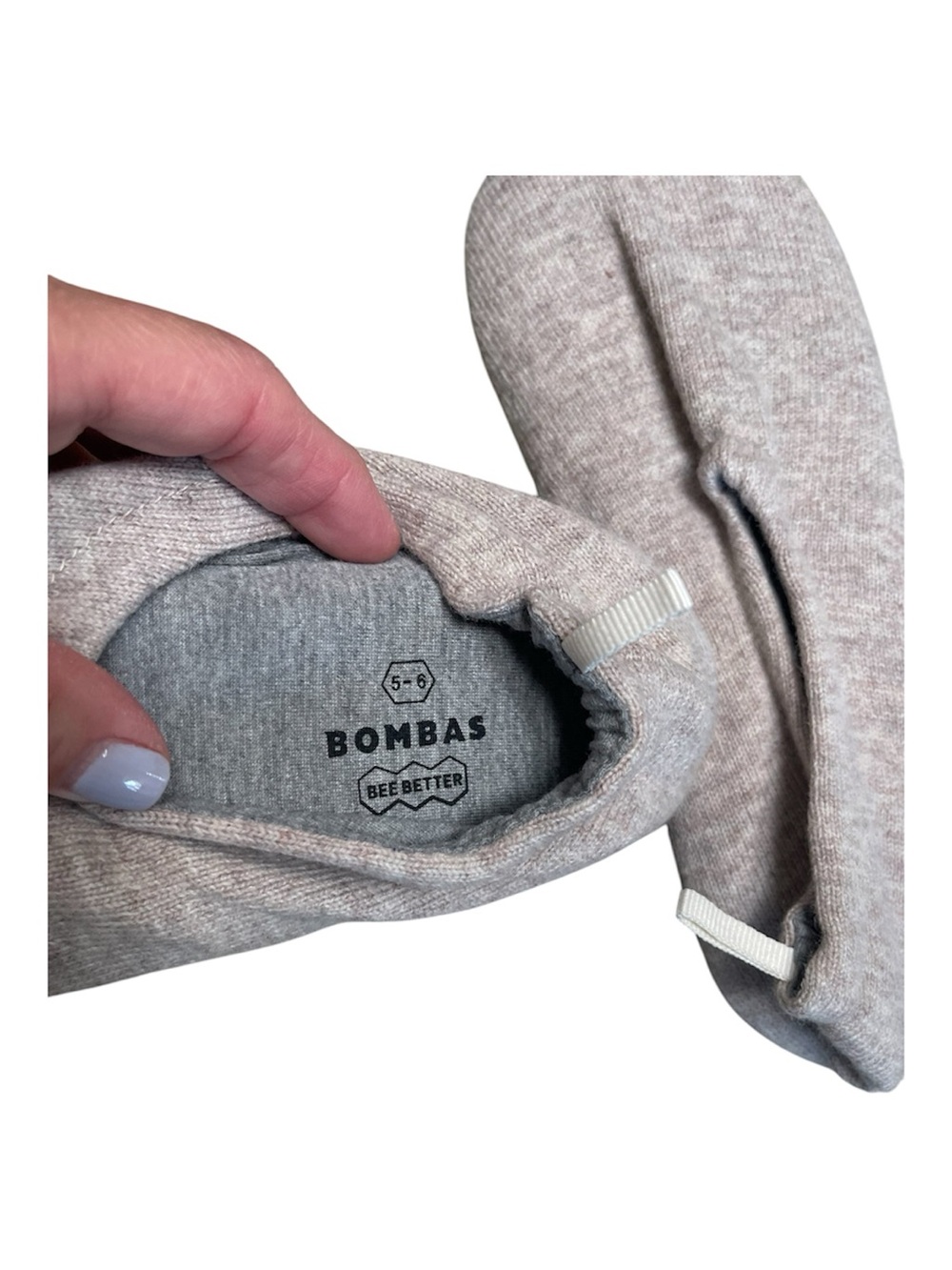 NEW Bombas Slip On Ballet Slippers Wool Cashmere Blend Brown 5/6 NWT Oatmeal